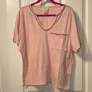 BiBi Light Pink Short Sleeve Top with Pocket